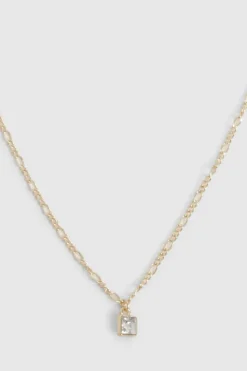 Necklaces*boohoo Delicate Diamante Necklace gold