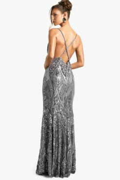 Maxi Dresses*boohoo Demask Plunge Strappy Maxi Dress grey