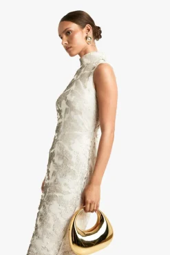Maxi Dresses*boohoo Demask Sequin High Neck Column Maxi Dress stone