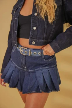 Belts*My Accessories London Denim Eyelet Belt Blue