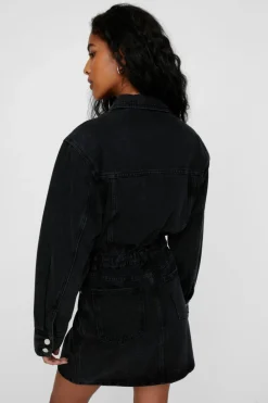 Shirt Dresses*NastyGal Denim Shirt Dress washed black