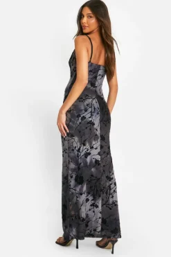Cami Dresses|Maxi Dresses*boohoo Devore Cami Slip Maxi Dress black