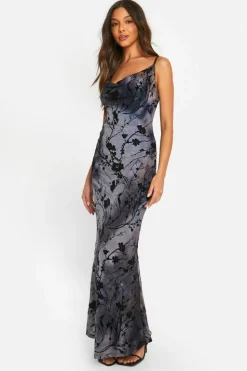 Cami Dresses|Maxi Dresses*boohoo Devore Cami Slip Maxi Dress black