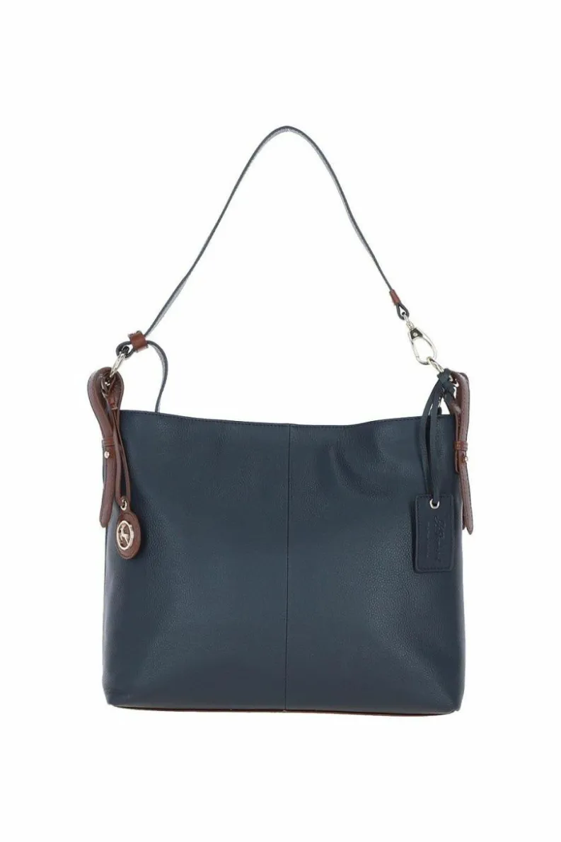 Shoulder Bags*Ashwood Leather Di tendenza' Leather Shoulder Bag for Women Navy