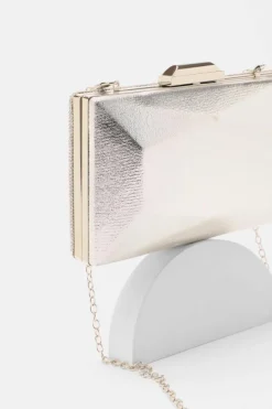Handbags|Clutch Bags*Quiz Diamante Geometric Box Bag Silver