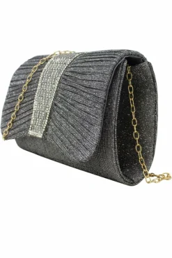 Clutch Bags*SVNX Diamante Glittery Clutch in Grey