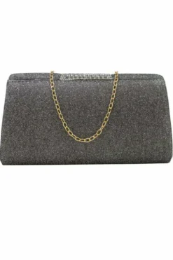 Clutch Bags*SVNX Diamante Glittery Clutch in Grey