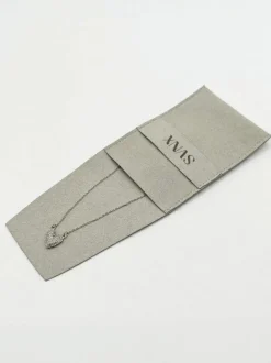 Necklaces*SVNX Diamante Heart Pendant Necklace in Silver
