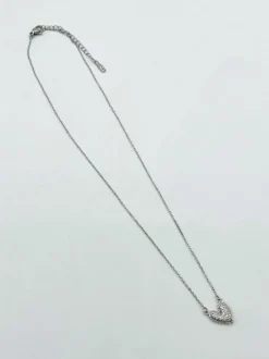 Necklaces*SVNX Diamante Heart Pendant Necklace in Silver