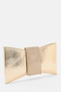Handbags|Clutch Bags*Quiz Diamante Jewel Bow Bag Gold