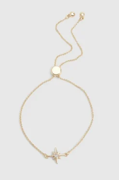Bracelets*boohoo Diamante Mini Star Toggle Bracelet gold