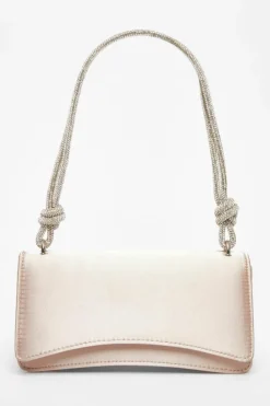Shoulder Bags|Handbags*Quiz Diamante Shoulder Bag Off White