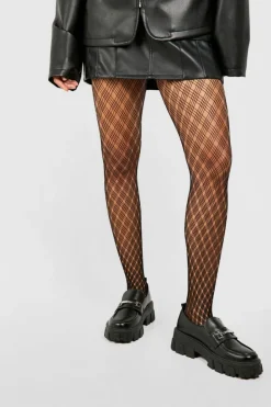 Tights & Socks|Tights & Socks*boohoo Diamond Detail Tights black