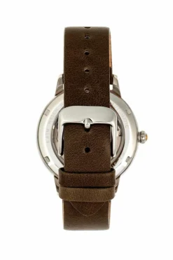 Watches*Empress Diana Automatic Engraved MOP Leather-Band Watch Olive