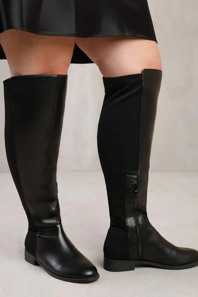 All Boots|Boots*Where's That From Diem' Stretch Wide Calf Over The Knee Boots True Black