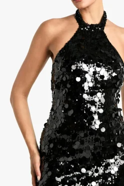 Maxi Dresses|Dresses*boohoo Disc Sequin Halterneck Maxi Dress black