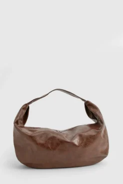 Handbags|Tote Bags*boohoo Distressed Faux Leather Slouchy Tote Bag chocolate