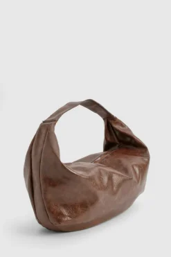Handbags|Tote Bags*boohoo Distressed Faux Leather Slouchy Tote Bag chocolate