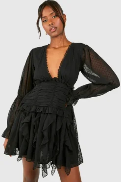 Smock Dresses*boohoo Dobby Cross Back Smock Dress black