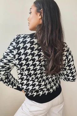 Oversized Jumpers*boohoo Dogtooth Jumper black