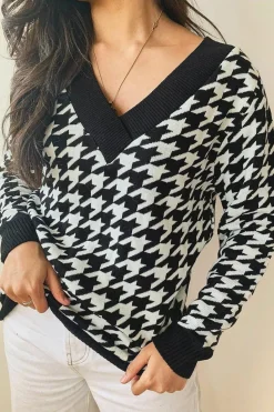 Oversized Jumpers*boohoo Dogtooth Jumper black