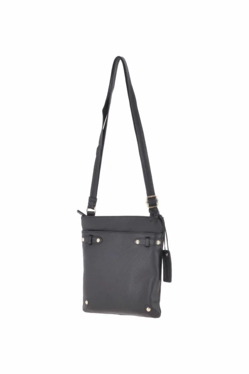 Cross-Body Bags*Ashwood Leather Dolly' Zip Top Leather Cross Body Bag Black