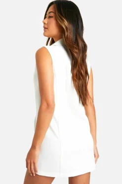 Blazer Dresses*boohoo Double Breasted Micro Mini Blazer Dress ivory