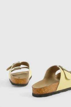Sandals*boohoo Double Buckle Footbed Sandals lemon