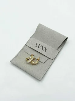 Earrings*SVNX Double Conch Hoop and Pearl Earring Gold