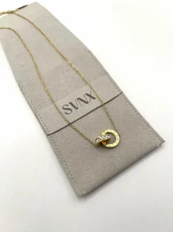 Necklaces*SVNX Double Hoop Roman Numeral Necklace in Gold