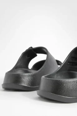 Sandals*boohoo Double Strap Chunky Sliders black