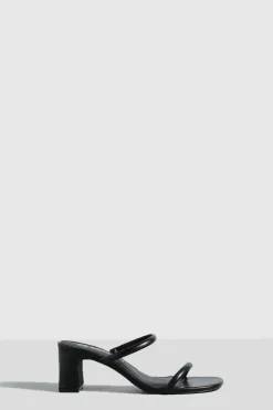 Heels*boohoo Double Strap Mule black