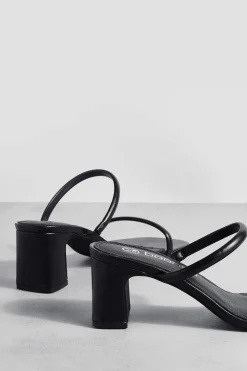 Heels*boohoo Double Strap Mule black