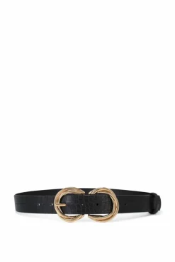 Belts*My Accessories London Double Twisted belt in Croc Black