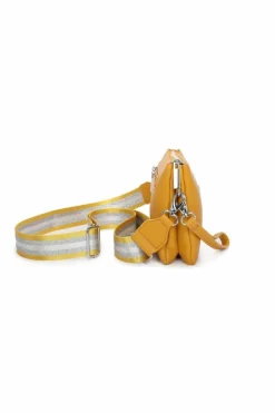 Cross-Body Bags|Handbags*Kitise Double Zip Comparment Small Bee Detail Purse Crossbody BagWith Canvas Strap Black