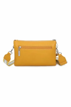 Cross-Body Bags|Handbags*Kitise Double Zip Comparment Small Bee Detail Purse Crossbody BagWith Canvas Strap Black