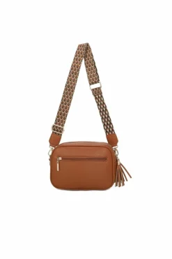 Cross-Body Bags|Handbags*Kitise Double Zip Tassel Accent Embossed Camera Bag With Canvas Strap Black