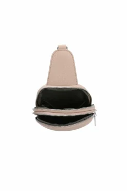 Cross-Body Bags|Handbags*Kitise Double Zipper Crossbody Sling Bag With Detachable Canvas Strap Beige