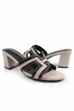 Sandals*Where's That From Drama' Cut Out Strap Block Heel Sandals Black