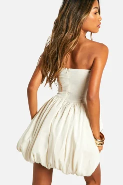 Smock Dresses*boohoo Drop Waist Puffball Mini Dress stone