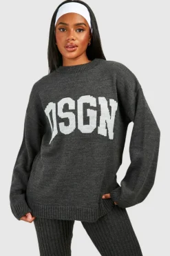 Jumpers|Dsgn Studio*boohoo Dsgn Crew Neck Knitted Jumper charcoal