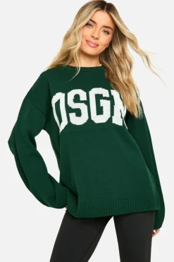 Jumpers|Dsgn Studio*boohoo DSGN Crew Neck Knitted Jumper bottle green