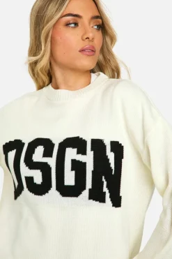 Jumpers|Dsgn Studio*boohoo DSGN Crew Neck Knitted Jumper ecru
