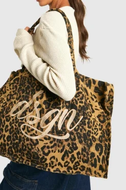 Handbags|Tote Bags*boohoo DSGN Denim Shopper Bag leopard