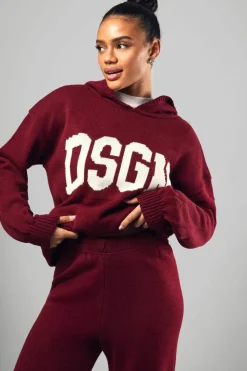 Knitted Co-Ords|Dsgn Studio*boohoo DSGN Oversized Hoody And Wide Leg Trouser Set plum
