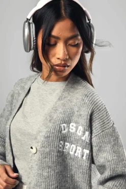 Cardigans|Dsgn Studio*boohoo DSGN Sport Knitted Cardigan mid grey