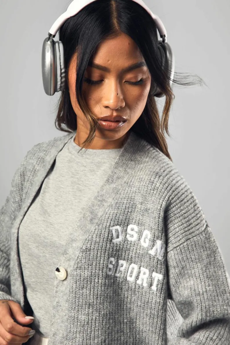 Cardigans|Dsgn Studio*boohoo DSGN Sport Knitted Cardigan mid grey
