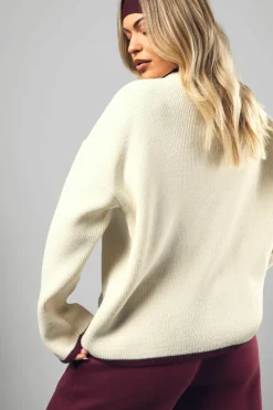 Oversized Jumpers|Dsgn Studio*boohoo DSGN Sport Oversized Crew Neck Knitted Jumper cream