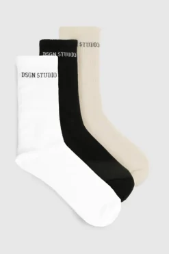 Tights & Socks|Tights & Socks*boohoo Dsgn Studio 3 Pack Socks multi