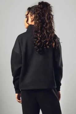 Sweatshirts|Dsgn Studio*boohoo Dsgn Studio Applique Oversized Half Zip Sweatshirt black